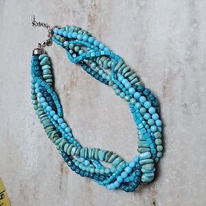 😍925 Silver & Turquoise Bead Necklace😍NWOT